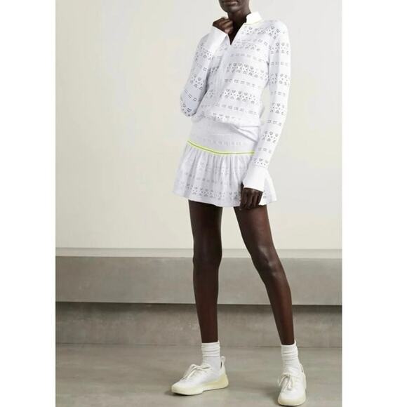 Veronica Beard L’etoile Sport White Eyelet Pointelle Knit Athletic Tennis Skort - Picture 2 of 10